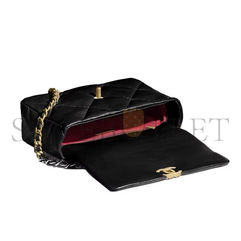 CHANEL 19 BAG LARGE BLACK AS1161 B02875 94305 (30*20*10cm)
