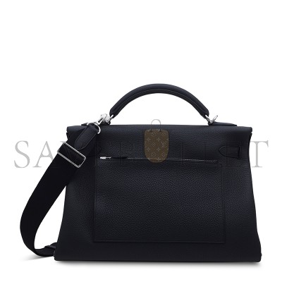 HERMES MASTER BLACK TOGO LEATHER MAXI KELLY 42 WITH PALLADIUM HARDWARE 19271 (42*27*17cm) HERMES MASTER BLACK TOGO LEATHER MAXI KELLY 42 WITH PALLADIUM HARDWARE 19271 (42*27*17cm)