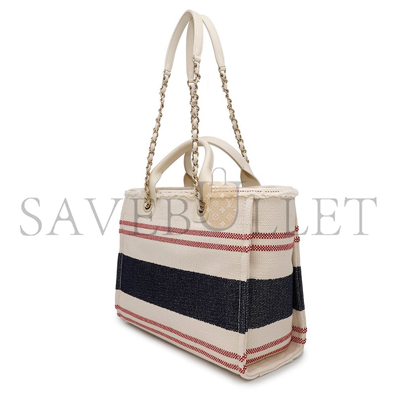CHANEL SHOPPING BAG COTTON LEATHER AS3351 (34*27*15.5cm)