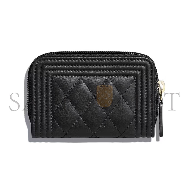 CHANEL BOY ZIPPED COIN PURSE A80602 Y07659 94305 (11*7.5*2cm)