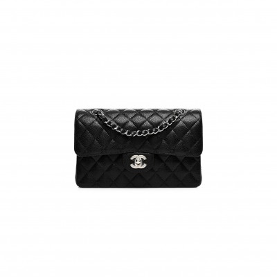 CHANEL SMALL DOUBLE FLAP BLACK 1577537 (23*14*6cm)