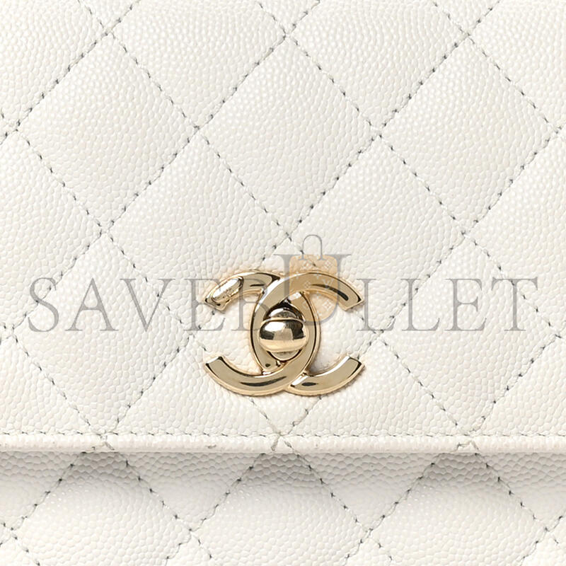 CHANEL CAVIAR QUILTED MINI COCO HANDLE FLAP A92990 (23*14*9cm)