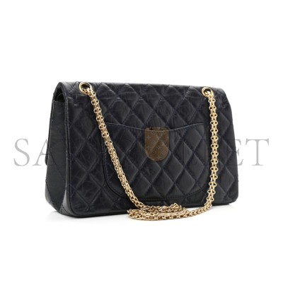 CHANEL AGED CALFSKIN 2.55 FLAP BLACK 1002148 (28*19*9cm)