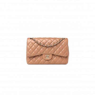 CHANEL LAMBSKIN QUILTED JUMBO DOUBLE FLAP 1206523 (30*20*9cm)