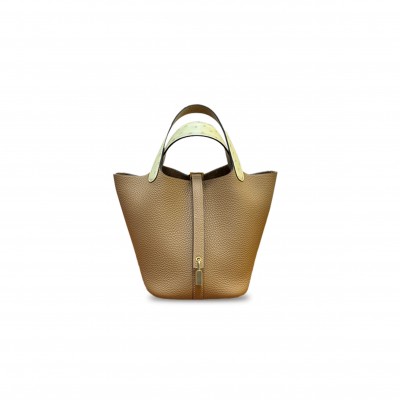 HERMÈS CHAI CLEMENCE PICOTIN LOCK 18 GOLD HARDWARE (18*18*13cm) 