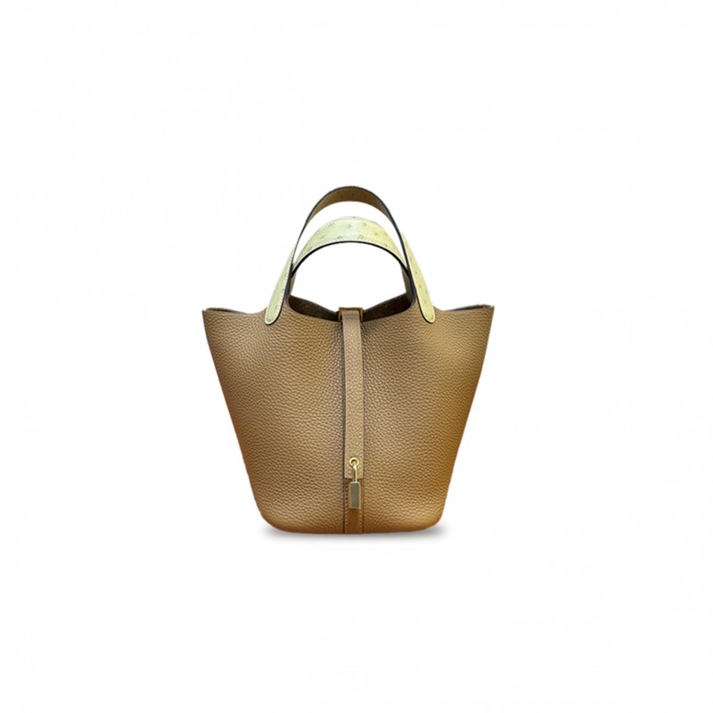 HERMÈS CHAI CLEMENCE PICOTIN LOCK 18 GOLD HARDWARE (18*18*13cm) 