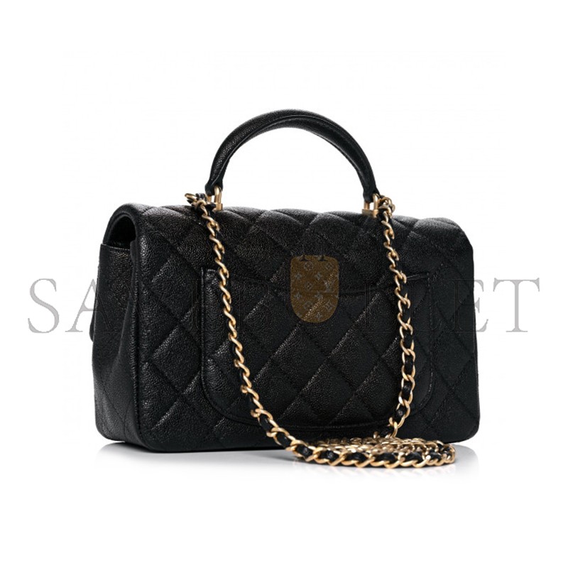 CHANEL CAVIAR QUILTED MINI TOP HANDLE FLAP 1104674 (20*12*7cm)