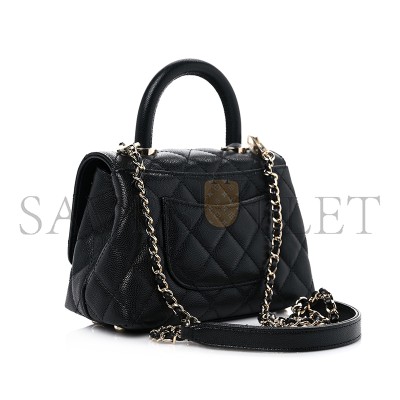 CHANEL CAVIAR QUILTED MINI COCO HANDLE FLAP AS2215 (19*13*9cm)