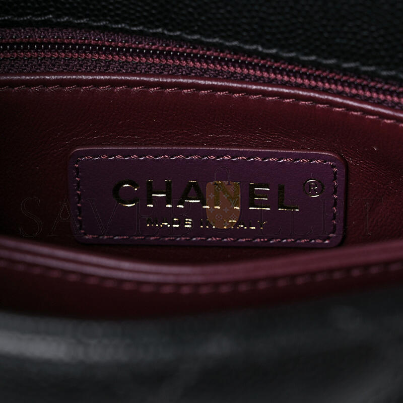 CHANEL CAVIAR QUILTED MINI COCO HANDLE FLAP AS2215 (19*13*9cm)