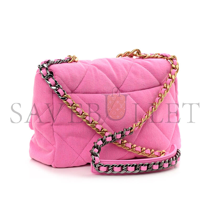 CHANEL DENIM QUILTED LARGE CHANEL 19 FLAP 1030020 (30*20*10cm)