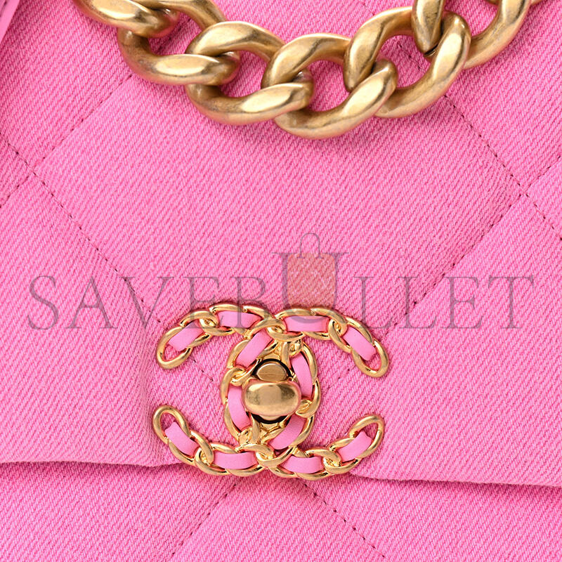 CHANEL DENIM QUILTED LARGE CHANEL 19 FLAP 1030020 (30*20*10cm)