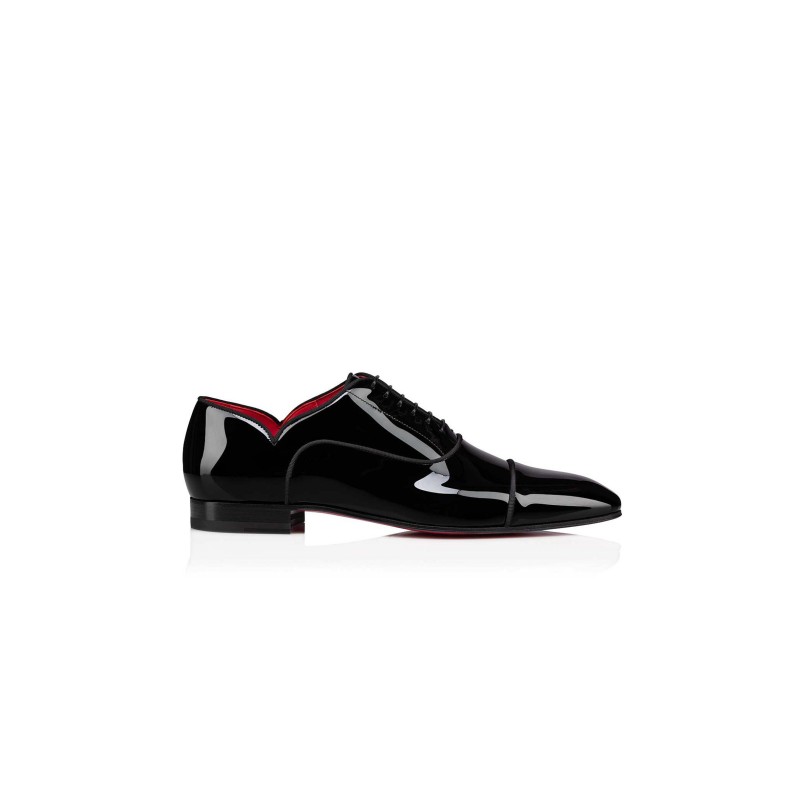 CHRISTIAN LOUBOUTIN GREGGY CHICKOXFORDS PATENT CALF LEATHER BLACK MEN 3220753J323 CHRISTIAN LOUBOUTIN GREGGY CHICKOXFORDS PATENT CALF LEATHER BLACK MEN 3220753J323