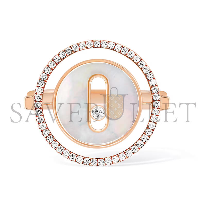 MESSIKA ROSE GOLD 0.18CTTW DIAMOND AND MOTHER OF PEARL LUCKY MOVE RING 37710780