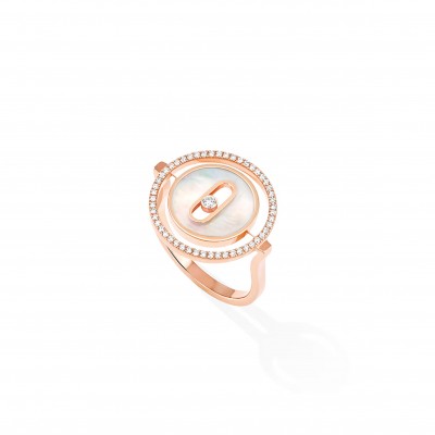 MESSIKA ROSE GOLD 0.18CTTW DIAMOND AND MOTHER OF PEARL LUCKY MOVE RING 37710780
