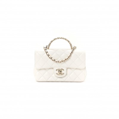 CHANEL MASTER LAMBSKIN QUILTED MINI CRYSTAL TOP HANDLE FLAP AS4140 (18*11.5*6.5cm)