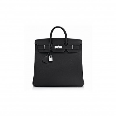 HERMÈS MASTER HAC BIRKIN 40 BLACK TOGO PALLADIUM BAG (40*38*24cm) 