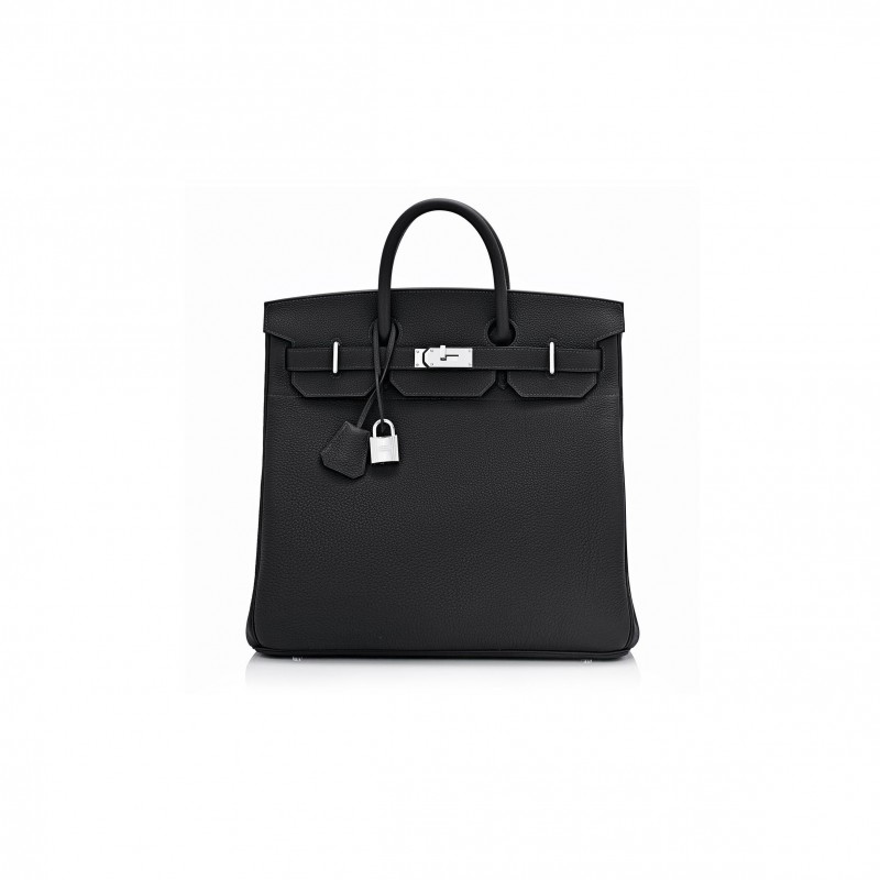 HERMÈS MASTER HAC BIRKIN 40 BLACK TOGO PALLADIUM BAG (40*38*24cm) 