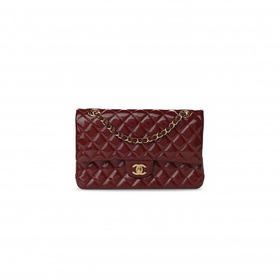 CHANEL PATENT CALFSKIN QUILTED MEDIUM DOUBLE FLAP A01112 (25*15*6cm)