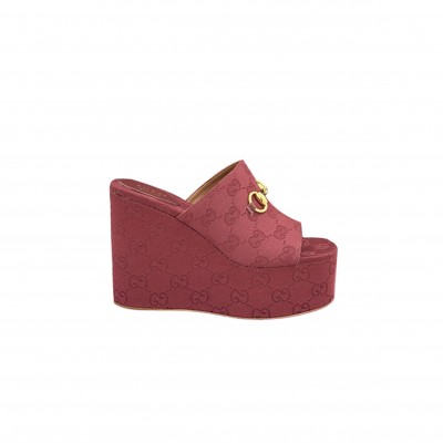 GUCCI WOMEN'S WEDGE SANDAL WITH HORSEBIT 816328 GUCCI WOMEN'S WEDGE SANDAL WITH HORSEBIT 816328
