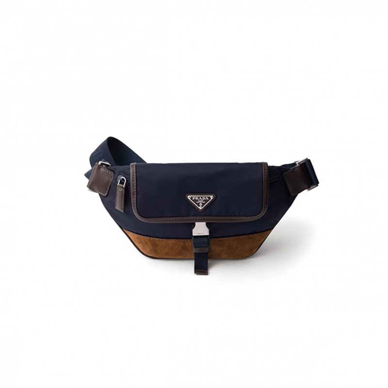 PRADA RE-NYLON AND LEATHER BELT BAG 2VH176 (18*15*5cm) PRADA RE-NYLON AND LEATHER BELT BAG 2VH176 (18*15*5cm)