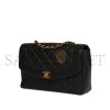 CHANEL MEDIUM DIANA FLAP BAG BLACK CAVIAR GOLD HARDWARE A2221 (22.5*14*7cm) 