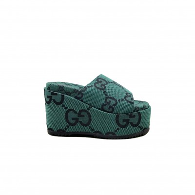 GUCCI GG MAXI PLATFORM SANDALS 602129 GUCCI GG MAXI PLATFORM SANDALS 602129