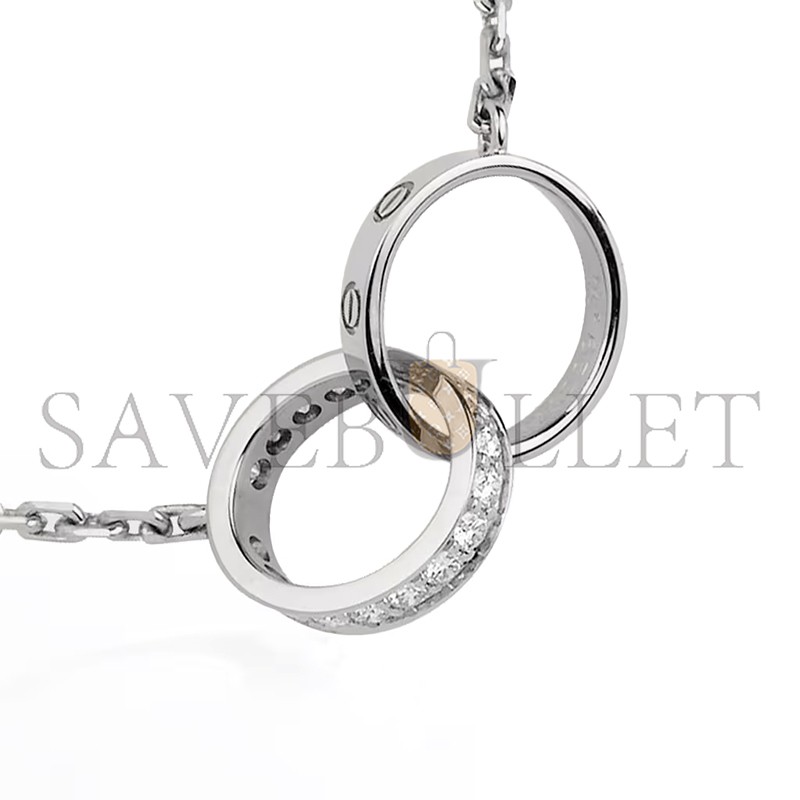 CARTIER LOVE NECKLACE, SEMI-PAVED B7013700