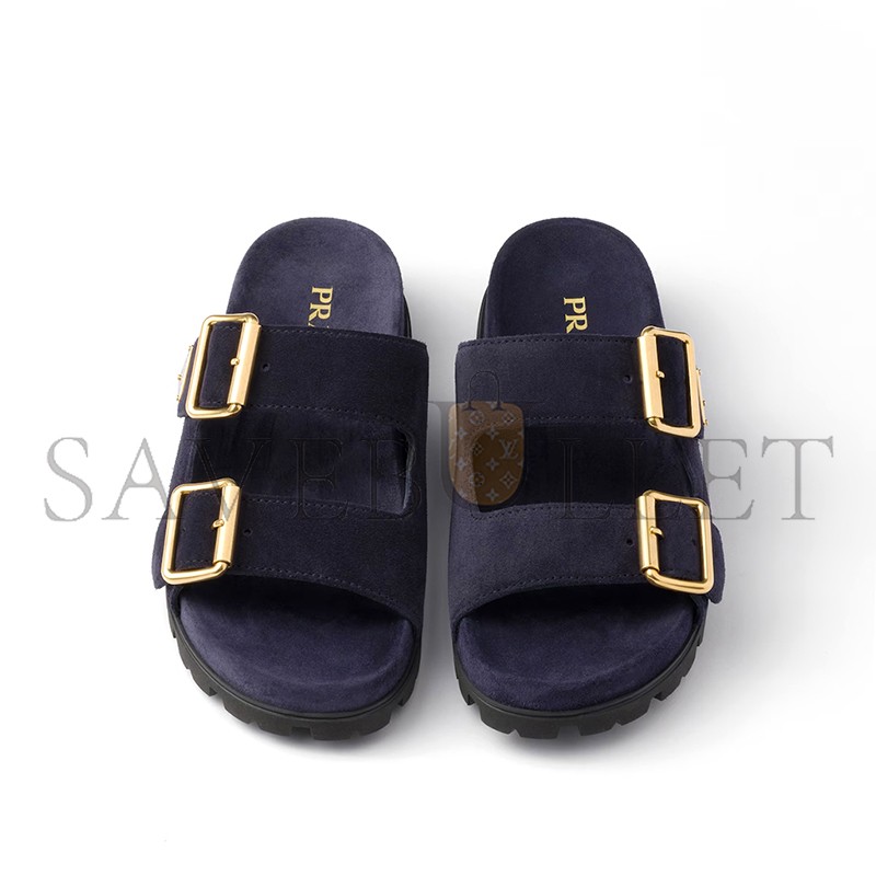 PRADA SUEDE STRAP SLIDES 1XX692 PRADA SUEDE STRAP SLIDES 1XX692