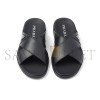 PRADA LEATHER CRISSCROSS SLIDES 2X3111