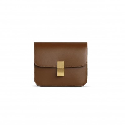 CELINE SHOULDER BAG IN TEEN CLASSIC POLISHING CALFSKIN 192523DLS.04FG (18.5*15.5*6cm)