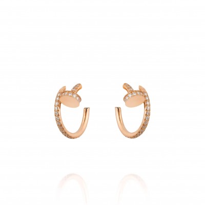 CARTIER JUSTE UN CLOU HOOP EARRINGS, SMALL MODEL, PAVED B8301429