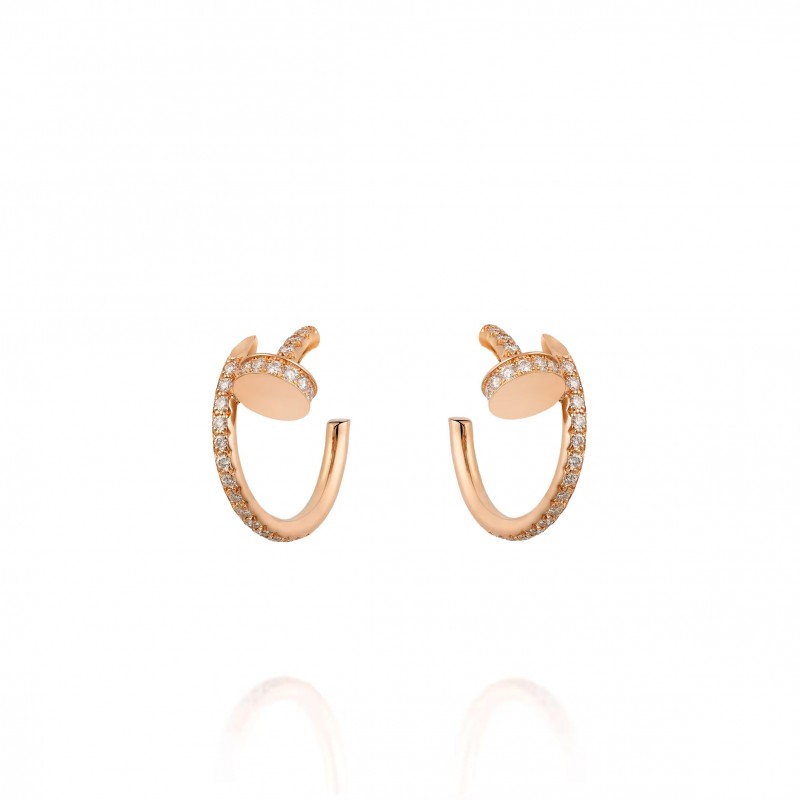 CARTIER JUSTE UN CLOU HOOP EARRINGS, SMALL MODEL, PAVED B8301429