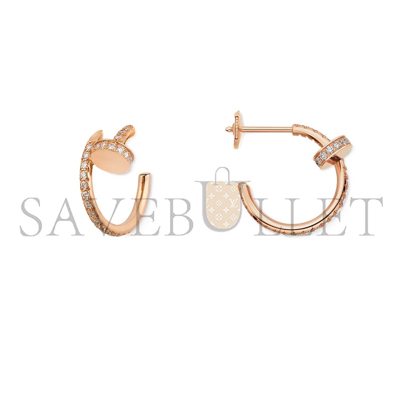 CARTIER JUSTE UN CLOU HOOP EARRINGS, SMALL MODEL, PAVED B8301429