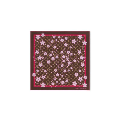 LOUIS VUITTON SCARF MURAKAMI LV X TM MONOGRAM CHERRY BLOSSOM SQUARE 70 M96102 (67*67cm)