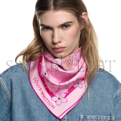 LOUIS VUITTON SCARF MURAKAMI LV X TM MONOGRAM CHERRY BLOSSOM SQUARE 70 M94964 (67*67cm)