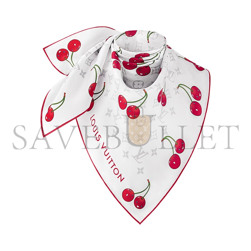 LOUIS VUITTON SCARF MURAKAMI LV X TM MONOGRAM CERISE SQUARE 90 M94966 (90*90cm) LOUIS VUITTON SCARF MURAKAMI LV X TM MONOGRAM CERISE SQUARE 90 M94966 (90*90cm)