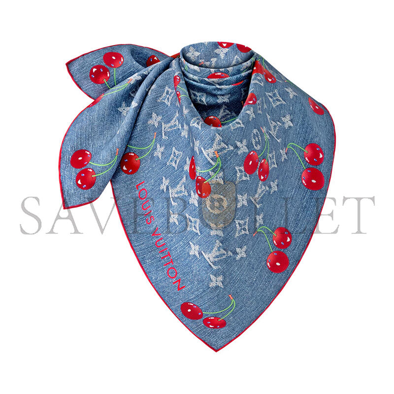 LOUIS VUITTON SCARF MURAKAMI LV X TM DENIM CERISE SQUARE 90 M96389 (90*90cm) LOUIS VUITTON SCARF MURAKAMI LV X TM DENIM CERISE SQUARE 90 M96389 (90*90cm)