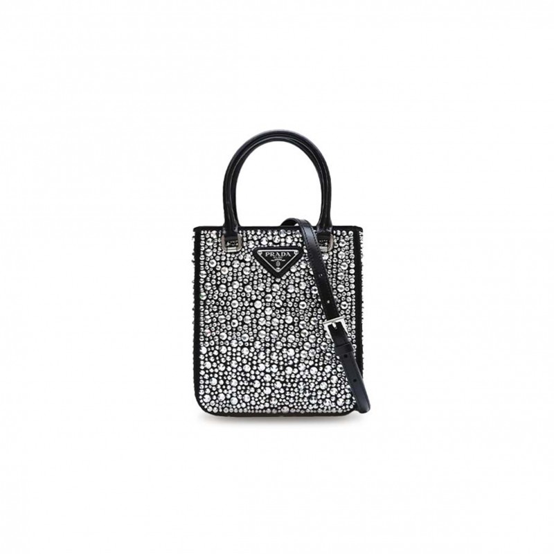 PRADA CRYSTAL SHOULDER BAG 1BA331 (17.5*15*5cm) 