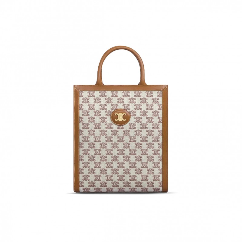 CELINE MINI VERTICAL CABAS IN TRIOMPHE CANVAS WITH CELINE PRINT 194352CS8.25VS (33*28.5*8cm)