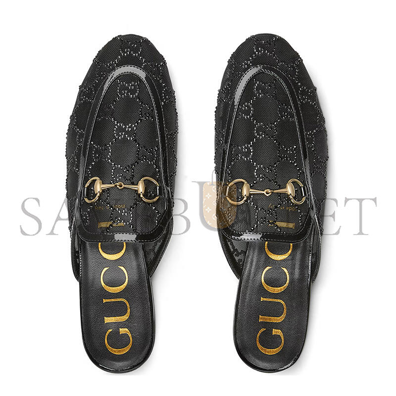 GUCCI WOMEN'S GG CRYSTAL PRINCETOWN SLIPPER 835484
