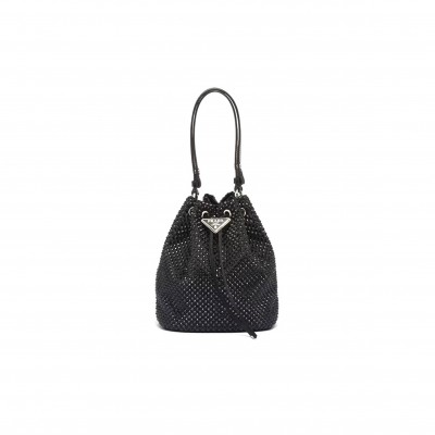 PRADA SATIN MINI-BAG WITH CRYSTALS 1BE067 (19.5*15.5*10cm) 