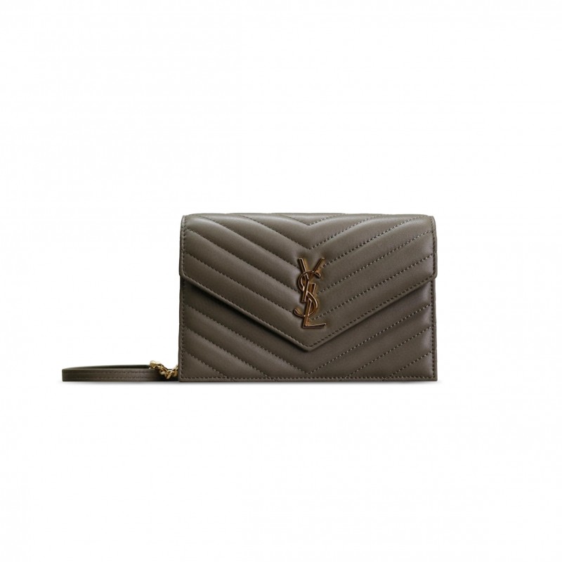 YSL CASSANDRE ENVELOPE CHAIN WALLET IN LAMBSKIN 393953 (19*12.5*3.5cm)
