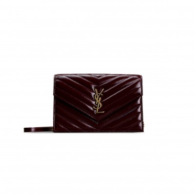 YSL CASSANDRE ENVELOPE CHAIN WALLET IN OIL WAX LEATHER 393953 (19*11.5*4cm) YSL CASSANDRE ENVELOPE CHAIN WALLET IN OIL WAX LEATHER 393953 (19*11.5*4cm)