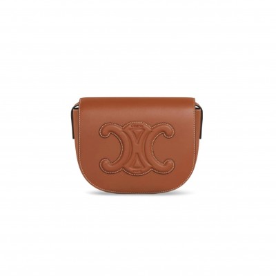 CELINE CROSSBODY IN FOLCO CUIR TRIOMPHE SMOOTH COWHIDE 198263DU3.04LU (18.5*15*7cm)