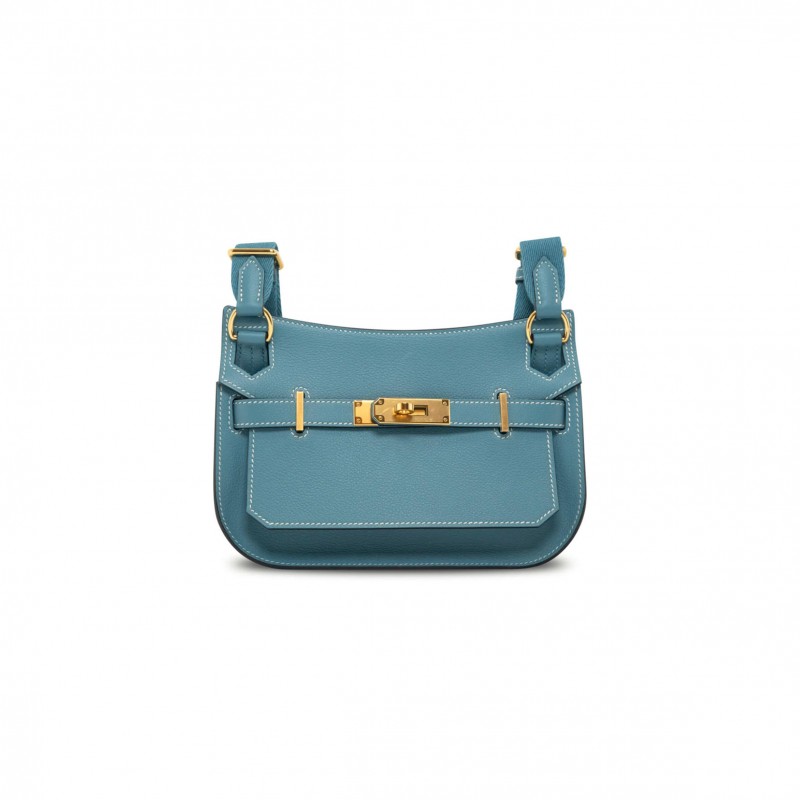 HERMÈS JYPSIERE MINI BLEU JEAN EVERCOLOR (23*17*5cm) 