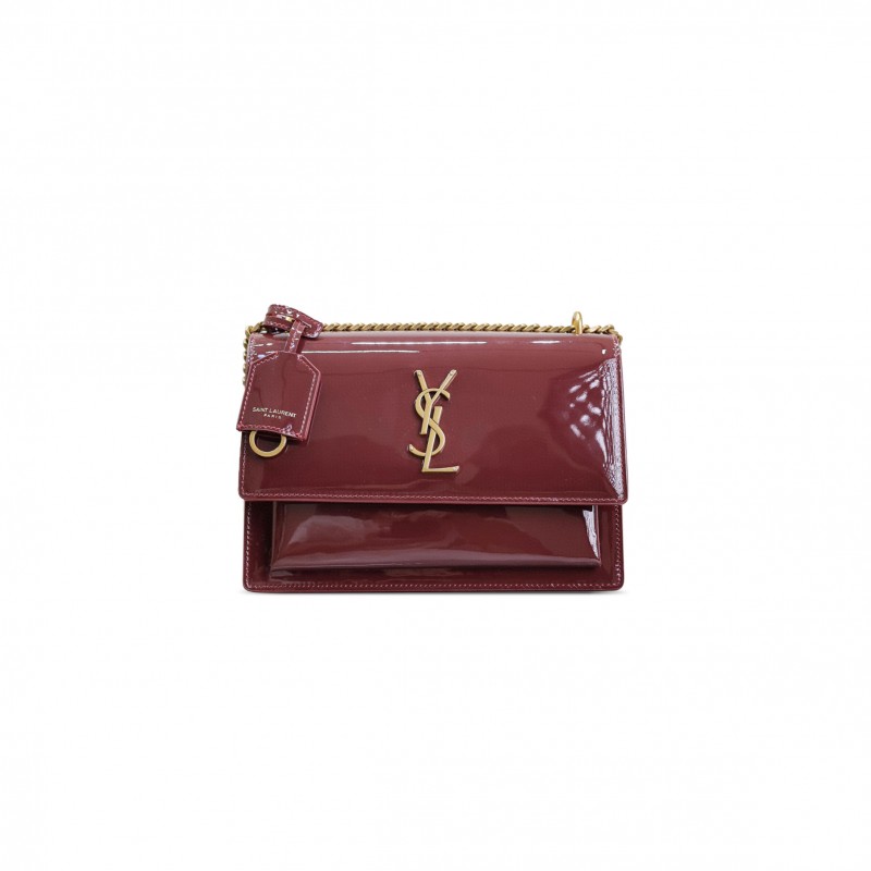 YSL SUNSET MEDIUM IN PATENT LEATHER 422906 (22*16*8cm)