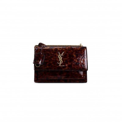 YSL SUNSET MEDIUM IN TORTOISESHELL PATENT LEATHER 422906 (22*16*8cm) YSL SUNSET MEDIUM IN TORTOISESHELL PATENT LEATHER 422906 (22*16*8cm)