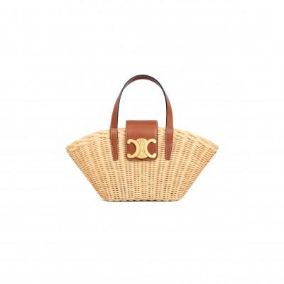 CELINE TEEN COUFFIN IN WICKER AND NATURAL CALFSKIN 116572FWE.02NT (32*14*7cm)