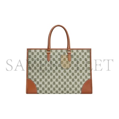 CELINE TOTE IN CABAS CANVAS AND CALFSKIN 197002CS8.15KH (43*31*15cm) CELINE TOTE IN CABAS CANVAS AND CALFSKIN 197002CS8.15KH (43*31*15cm)