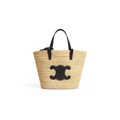 CELINE TEEN SUPPLE CELINE CLASSIC PANIER IN RAFFIA AND CALFSKIN 115802FF7.04LF (22*21.5*13cm) CELINE TEEN SUPPLE CELINE CLASSIC PANIER IN RAFFIA AND CALFSKIN 115802FF7.04LF (22*21.5*13cm)